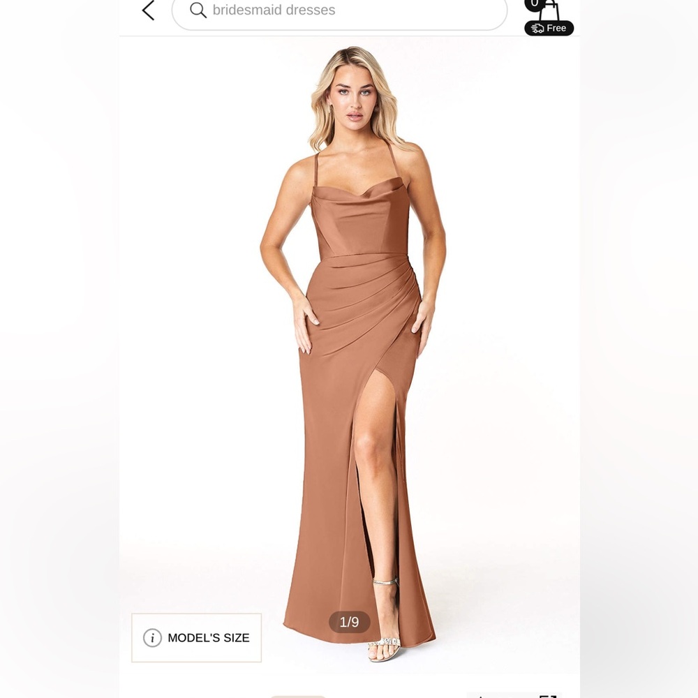 Elegant Brown Evening Gown